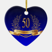 Elegant 50th Wedding Jubileum Gifts Keramisch Ornament (Voorkant)
