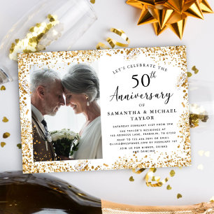 Elegant 50th Wedding Jubileum Kaart