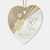Elegant 50th Wedding Jubileum Keramisch Ornament (Links)