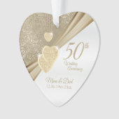 Elegant 50th Wedding Jubileum Ornament (voorkant)
