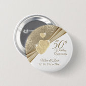 Elegant 50th Wedding Jubileum Ronde Button 5,7 Cm (Voorkant /achterkant)