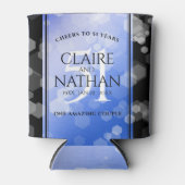 Elegant 51st Sapphire Wedding Jubileum Blikjeskoeler (Voorkant)