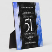 Elegant 51st Sapphire Wedding Jubileum Fotoplaat (Zijkant)