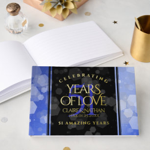 Elegant 51st Sapphire Wedding Jubileum Gastenboek