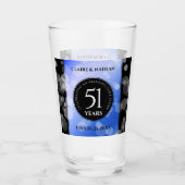 Elegant 51st Sapphire Wedding Jubileum Glas (Voorkant)