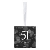Elegant 51st Sapphire Wedding Jubileum Kubus Ornament (Rechts)