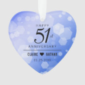 Elegant 51st Sapphire Wedding Jubileum Ornament (voorkant)