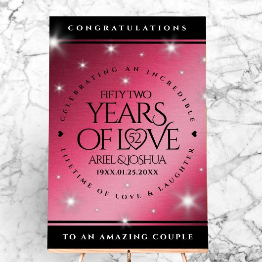Élégant 52ème anniversaire de Mariage de rubis éto