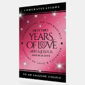 Elegant 52nd Star Ruby Wedding Jubileum Acryl Bord (Hoek)