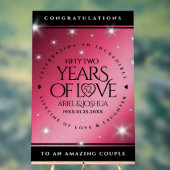 Elegant 52nd Star Ruby Wedding Jubileum Acryl Bord (Neutraal)