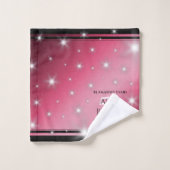 Elegant 52nd Star Ruby Wedding Jubileum Bad Handdoek (Wasdoekje)