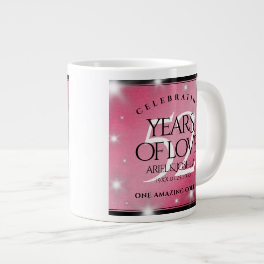 Elegant 52nd Star Ruby Wedding Jubileum Extra Grote Beker (Voorkant rechts)