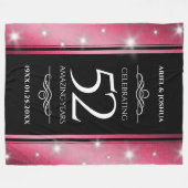 Elegant 52nd Star Ruby Wedding Jubileum Fleece Deken (Voorkant (Horizontaal))