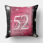 Elegant 52nd Star Ruby Wedding Jubileum Kussen (Achterkant)