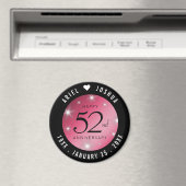 Elegant 52nd Star Ruby Wedding Jubileum Magneet (Insitu (Vaatwasser))