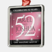 Elegant 52nd Star Ruby Wedding Jubileum Metalen Ornament (Links)