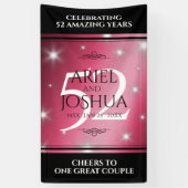 Elegant 52nd Star Ruby Wedding Jubileum Spandoek (Verticaal)