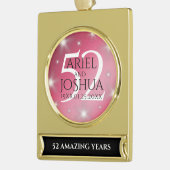 Elegant 52nd Star Ruby Wedding Jubileum Verguld Banner Ornament (Links)