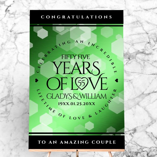 Élégant 55e anniversaire de Mariage d'émeraude