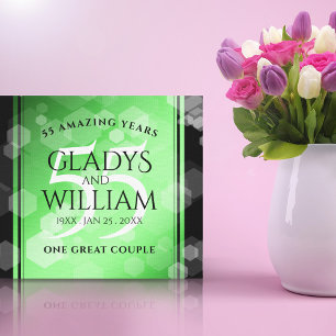 Elegant 55th Emerald Wedding Jubileum Canvas Afdruk
