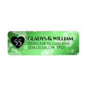Elegant 55th Emerald Wedding Jubileum Etiket (Voorkant)