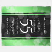 Elegant 55th Emerald Wedding Jubileum Fleece Deken (Voorkant (Horizontaal))