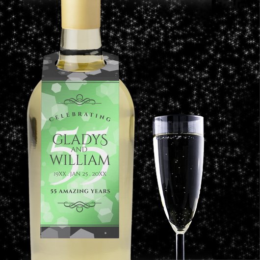 Elegant 55th Emerald Wedding Jubileum Flessenhanger