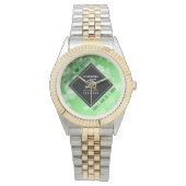 Elegant 55th Emerald Wedding Jubileum Horloge (Voorkant)