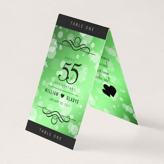 Elegant 55th Emerald Wedding Jubileum Kaart (Voorkant)