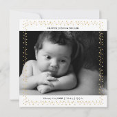 Elegant 5 Foto Gold Dot & Dash Birth kondiging Aankondiging (Achterkant)