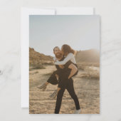 Elegant 5 Foto's modern script bruiloft hout Kaart (Achterkant)