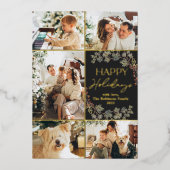 Elégant 5 Photo Collage Famille de vacances Carte (Recto)