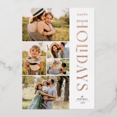 Elégant 5 Photo Collage Moderne Joyeux Vacances Fo (Recto)