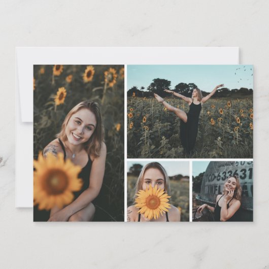 Elégant 5 Photo Invitation de douche nuptiale (Dos)