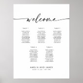 Elegant 5 Tafels Welkom Zitplaatskaart Poster (Voorkant)