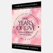 Elegant 5e Roos Quartz Wedding Jubileum Acryl Bord (Hoek)