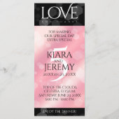 Elegant 5e Roos Quartz Wedding Jubileum Menu (Achterkant)