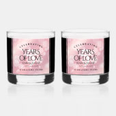 Elegant 5e Roos Quartz Wedding Jubileum Whisky Glas (Achterkant)