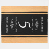 Elegant 5th Wood Wedding Jubileum Celebration Fleece Deken (Voorkant (Horizontaal))