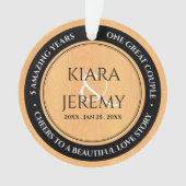 Elegant 5th Wood Wedding Jubileum Ornament (voorkant)