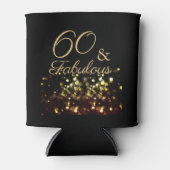 Elegant 60 en Fabulous Zwart en Goud Blikjeskoeler (Voorkant)