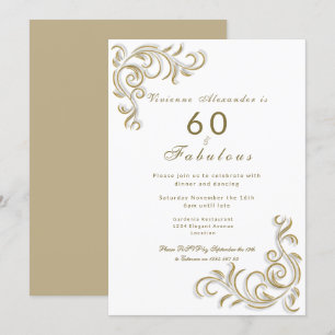Elegant 60 jaar oud en geweldig verjaardagscroller kaart