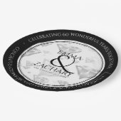 Elegant 60e 75e Diamond Bruiloft Jubileum Papieren Bordje (Gekanteld)