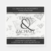 Elegant 60e 75e Diamond Bruiloft Jubileum Servet (Voorkant)