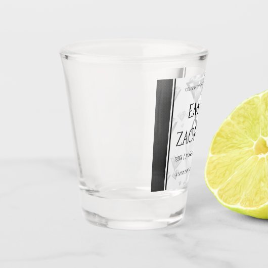 Elegant 60e 75e Diamond Bruiloft Jubileum Shot Glas (Links)