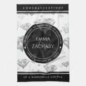 Elegant 60e 75e Diamond Bruiloft Jubileum Theedoek (Verticaal)