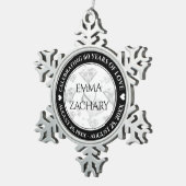 Elegant 60e 75e Diamond Bruiloft Jubileum Tin Sneeuwvlok Ornament (Rechts)