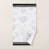 Élégant 60e anniversaire de Mariage de diamant (Serviette à main)