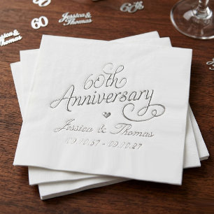 Élégant 60e Anniversaire de Mariage Diamant Réel