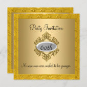 Élégant 60e anniversaire Gold Invitation (Devant / Derrière)